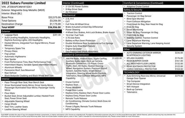 2022 Subaru Forester Limited