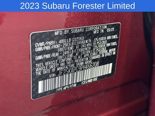 2023 Subaru Forester Limited