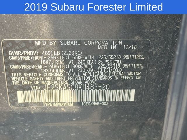 2019 Subaru Forester Limited