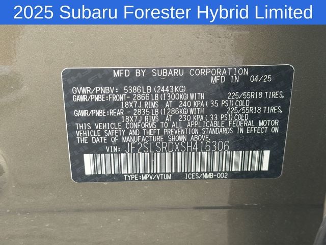 2025 Subaru Forester Hybrid Limited