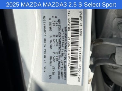 2025 Mazda Mazda3 2.5 S Select Sport